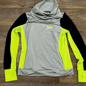 PINK Victorias Secret ULTIMATE pullover neon green LIKE NEW Sz Large RARE!